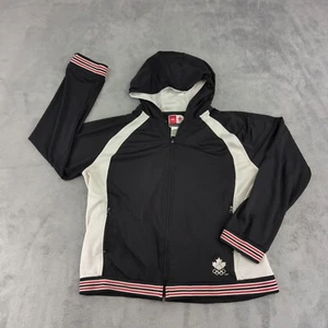 2010 Olympic HBC Black Zip Up Jacket Coat Team Canada Extra Large XL Hooded - Picture 1 of 10