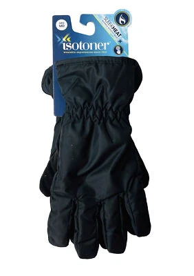 全新 ISOTONER 男式时尚热手套 智能 Dri 智能触摸 黑色 尺寸 M — 第 1/4 张图片