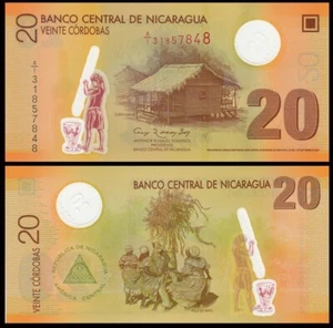 NICARAGUA 20 CORDOBAS 2007 UNC COSTA CARIBE (CABAÑA NATIVA) EN EL CENTRO, PALO DE MAYO, - Imagen 1 de 1
