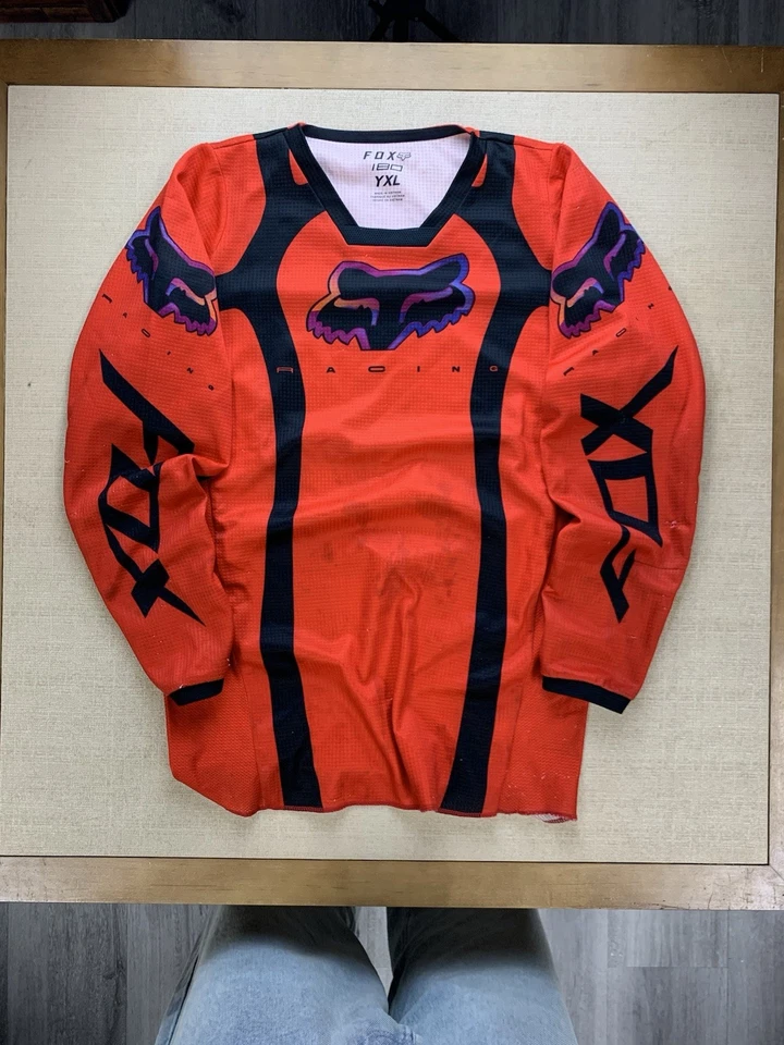 Camiseta deportiva de motocross vintage Y2K FOX Racing 180 malla roja talla juvenil XL Foto 1 de 4