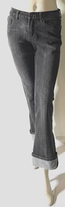 Pantalones de mezclilla para mujer VIGOSS London azul gris tiro medio pierna recta puños talla 5/6 - Imagen 1 de 8