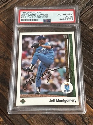 1989 Upper Deck 618 Jeff Montgomery Signed Auto Autographed PSA/DNA Encased Slab - Image 1 of 2