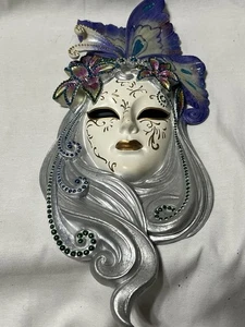 Veronese Carnival Mardi Gras Mask Butterfly Cast Resin Decorative Wall Hanging - Picture 1 of 5