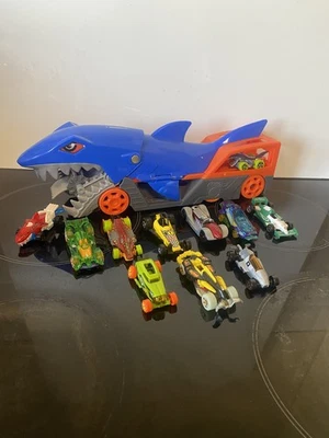 Hot Wheels Shark Chomp Transporter Play Set With 11 Die Cast Vehicles - Image 1 of 4