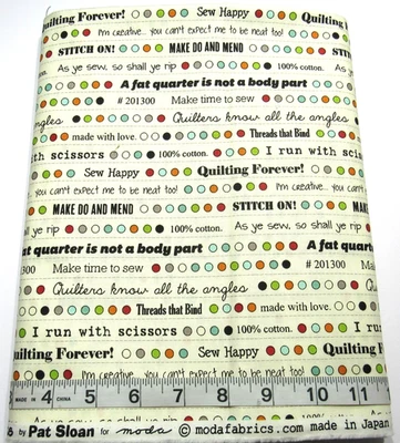 Bobbins & Bits #43025 Pat Sloan BTY Moda Fabrics Cotton Sew Quilt Craft - Image 1 of 4