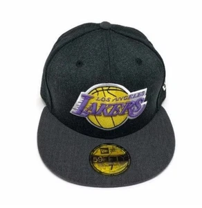 LA Lakers New Era Heather Gray 59FIFTY  Fitted Cap Size 7  5/8 - Picture 1 of 7