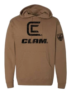 Clam Ice-Ops Hoodie Braun Herren Pullover Sweatshirt Eisangelausrüstung Gr. L - Bild 1 von 1