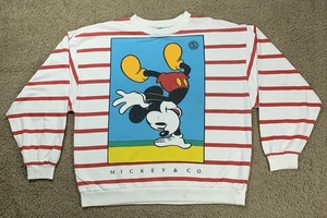 VTG Disney LARGE Mickey Mouse Long sleeve Crewneck Sweater Sweatshirt Pullover - Picture 1 of 11