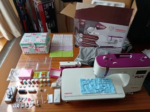 Necchi NC-204D Sewing Machine w/Ext Table 439 Stitches accessories box - Picture 1 of 24