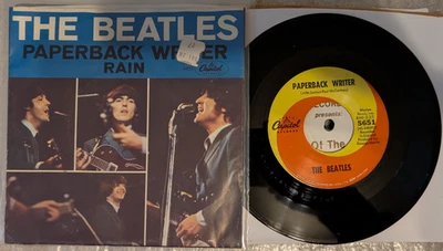 POP The Beatles Paperback Writer / Rain Capitol 5651 1966 EX PIC SLEEVE Foto 1 de 2