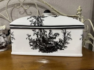 Vintage französischer Country Au Provence Brotkasten mit Deckel Toilette SELTENER FUND - Bild 1 von 19