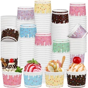 Aodaer 300 Pack Ice Cream Cups 8oz Sprinkles Paper Bowls 6 8 oz - Picture 1 of 7