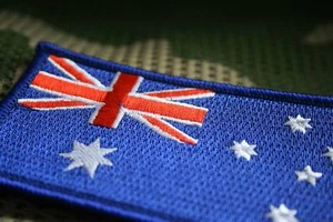 BULK 50 x Australian Flag Patch Stitch On Badge Embroidered w/hook loop L10cm - Picture 1 of 8