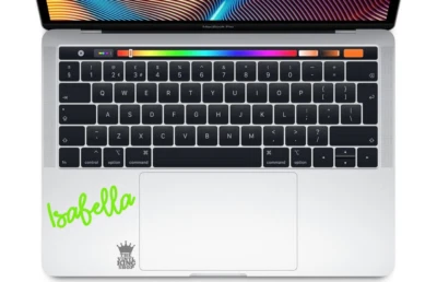 Personalised Name Sticker Love Font - Laptop Vinyl Decal Macbook custom keypad - Image 1 of 4