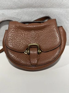 J. Crew Camel Brown Tan Crossbody Handbag Shoulder Small Pebbled Leather Purse - Picture 1 of 8