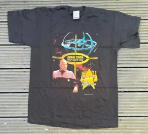 T-shirt vintage Screen Stars STAR TREK (2000) Captain Benjamin Sisko grande nera - Foto 1 di 5