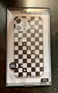 Coach Apple IPhone 12 Pro Max Case Cover Checker Design NIB MagSafe Charging - Picture 1 of 5