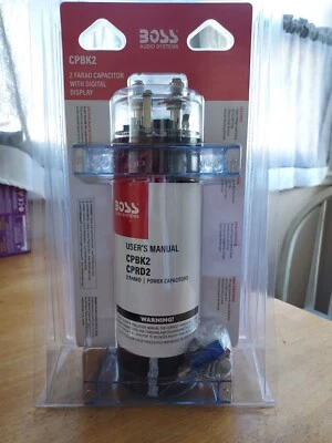 Boss CPBK2 2 Faradios 20 Voltios Voltaje Digital Coche Audio Condensador de Alimentación LED Negro Foto 1 de 2