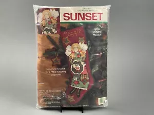 Sunset Embroidery Felt Kit Angel of Patchwork Stocking Christmas 18077 NEW VTG - Picture 1 of 3