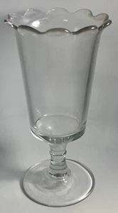 Vintage Fostoria Glass Clear Celery Vase Pedestal Scalloped - Picture 1 of 6