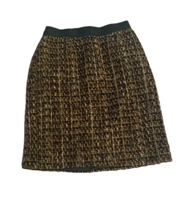 Mujer KATE SPADE Falda The Rules Mezcla de Lana Verde Tweed Sobre la Rodilla Falda Talla 2 Foto 1 de 4