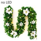 2.7m Artificial Green Pin Christmas Garland Wreath Ornament Glitter with