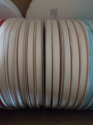 1/4 inchGrosgrain Ribbon Solid Color roll of 100yards cream color - Image 1 of 3