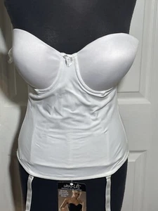 Va Bien 1503 Ultra Lift Bustier; Seamless Foam Cup Bra, Garters 40C White - Picture 1 of 8