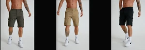 DML JEANS Cargo short with multi pockets in premium cotton twill Shorts - Picture 1 of 7