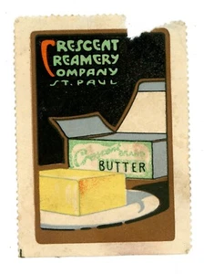 c1900-20 Crescent Creamery Co Cinderella Poster Stamp St Paul MN Butter - Picture 1 of 3
