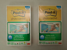 Lot of 2 - Post-it Photo Card Kits (Semi Gloss) - 20 Sheets & Envelopes 