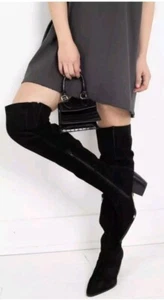 Matisse SKY HIGH size 6M Black Suede Over Knee Tall Boots - Picture 1 of 8