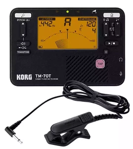Korg TM-70C Combo Tuner/Metronome(TM-70T) + Contact Mic(CM400), Black. TM-70C-BK - Picture 1 of 5