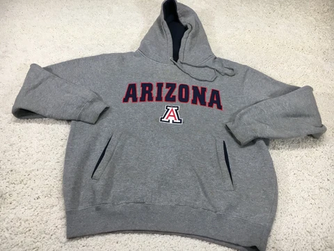 Arizona Wildcats Sweater Mens Medium Gray Hoodie Sweatshirt Football NCAA 90s Cover