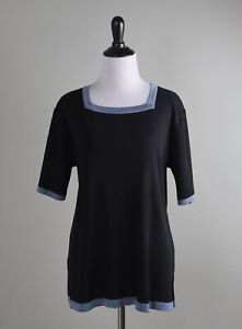EXCLUSIVELY MISOOK $168 Signature Stretch Knit Square Neck Top Size Medium
