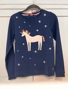Joules Navy Tiana Unicorn Sweatshirt  - Picture 1 of 4