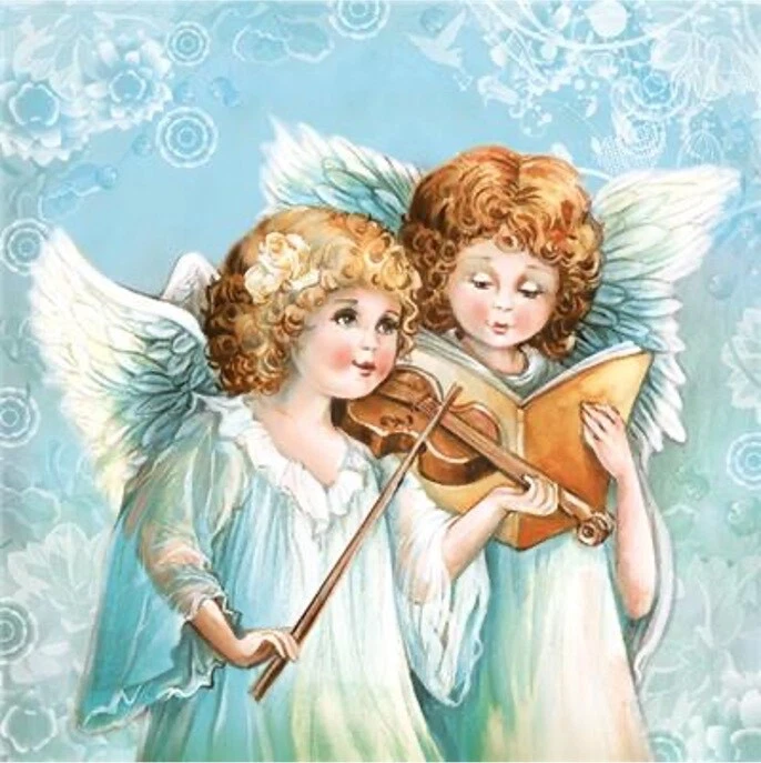 SINGING ANGELS Christmas Decorative Paper Napkins Disposable Napkins Lunch 20pcs - Image 1 of 1