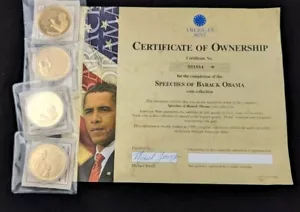 Complete Set Of 4 American Mint President Barack Obama Speeches Coins COA Proof - Picture 1 of 23