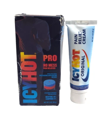 (1) Icy Hot Pro Maximum Strength e (1) Creme para Dor Original, 3 oz cada, Expira em 7/2026+ - Imagem 1 de 2
