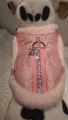 Softgeschirr warm gefüttert Brustgeschirr Hundegeschirr  rosa Halsband XS-M - Bild 1 von 4
