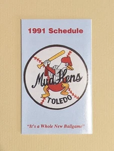 1991 Toledo Mud Hens Baseball Pocket Schedule International League ⚾️⚾️ - Picture 1 of 2