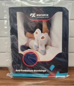 Medias de compresión Aurafix hasta el muslo anti embolia talla MED mujeres hombres - Imagen 1 de 4