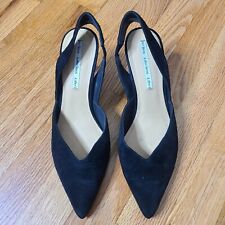 & Other Stories Size 9 Black Suede Pointed Toe Kitten Heel Pumps