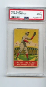 1933 Delong Marty McManus Boston Red Sox #1 ⭐️💥🎯 PSA grado 2 - Foto 1 di 2