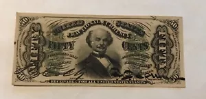 Third Issue fifty cent, Red Reverse, A,2,6,5 overprint, Uncirculated, scarce - Picture 1 of 2