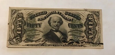 Third Issue fifty cent, Red Reverse, A,2,6,5 overprint, Uncirculated, scarce - Image 1 of 2