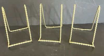 Juego de 3 piezas de cables giratorios dorados con soporte para fotos de placa MCM de colección Foto 1 de 3