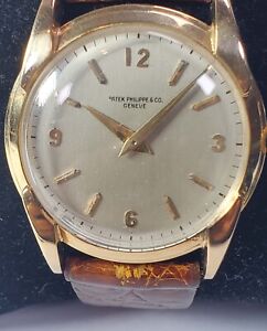 Men Patek Philippe 14K Solid Gold Wrist Watch Runs #85-12