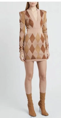 Balmain Argyle Jacquard  Dress Sz 36 Stunning! $2300 - Image 1 of 4