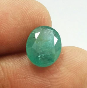Parte superior de mina de tierra esmeralda natural suelta de 3,16 quilates verde Zambia corte ovalado buena calidad - Imagen 1 de 12